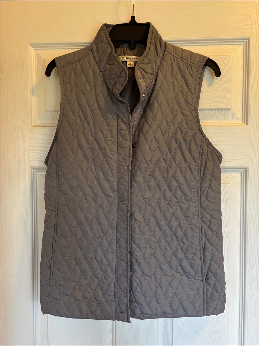 croft & barrow Quilted Sleeveless Vest in Light Gray